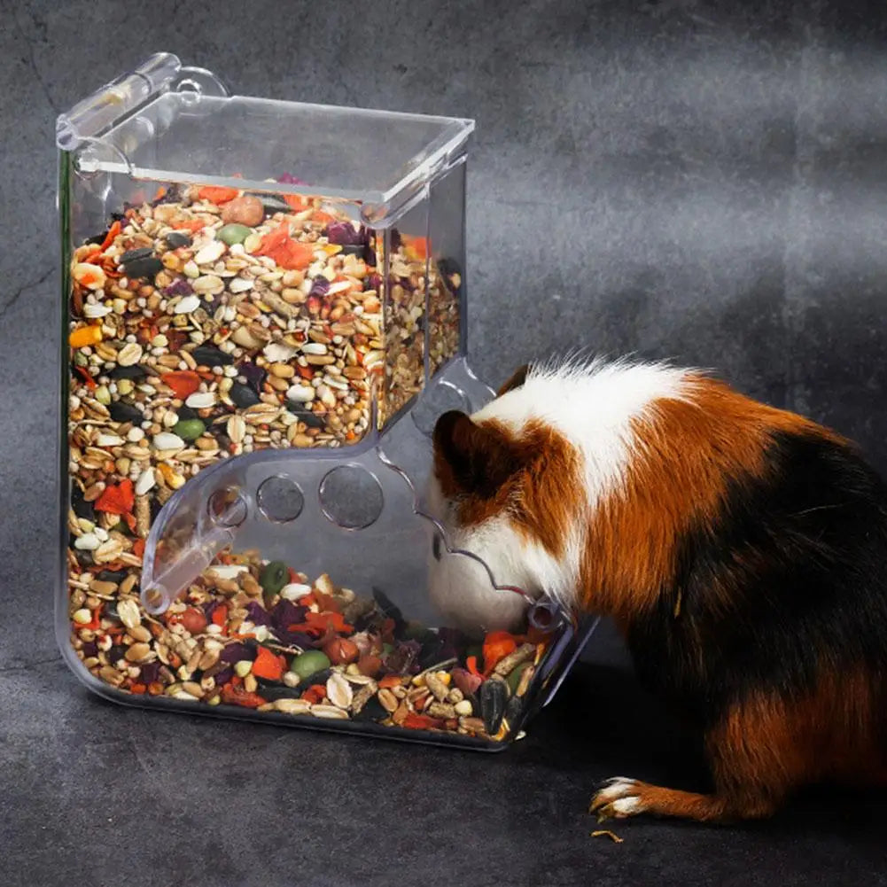 ハムスター・ウサギ用 自動給餌器 プラスチック製（透明） / 小動物用 フードディスペンサー 食器 エサ入れ（ハムスター・モルモット用）